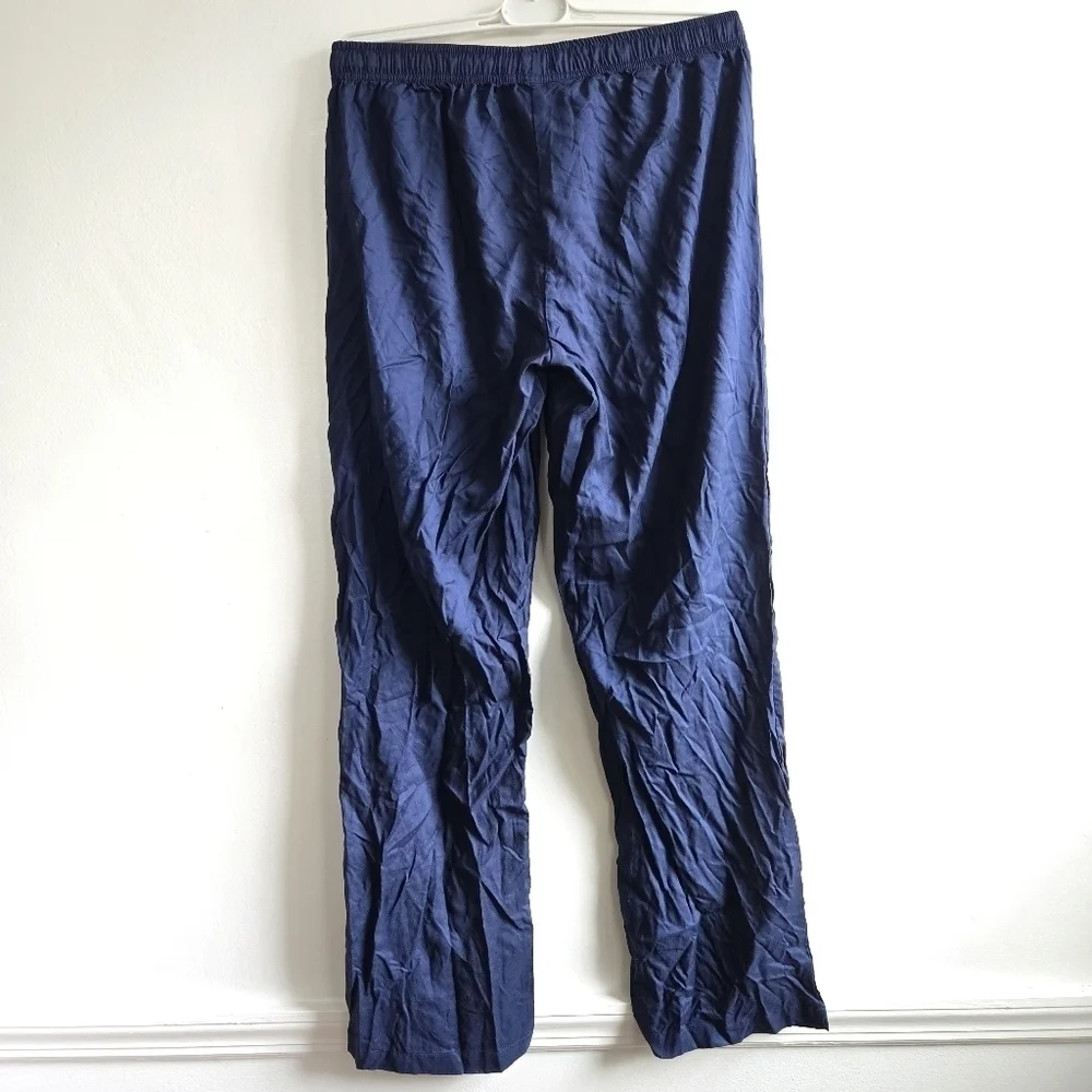 New Splendid Piped Woven Navy/White Pajama Set Style# R85D004 NWT